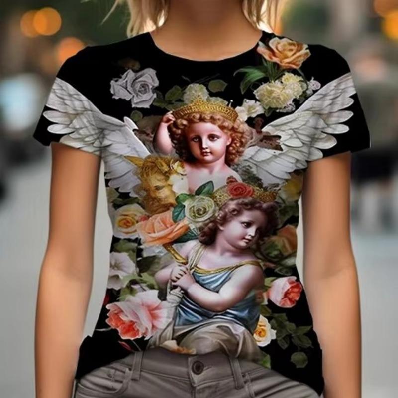 Футболки Summer Angel Baby с 3D-принтом для женщин — фото 4