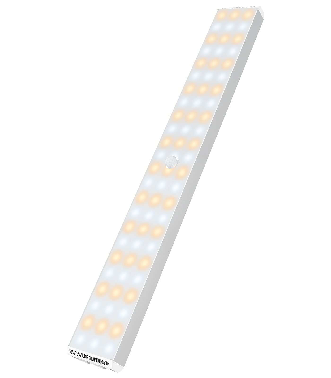 

Светильник с датчиком движения, Светодиодная планка, Перезаряжаемый от USB, Плавная регулировка яркости, Регулировка цветовой температуры 3000/4500/6500K, Непрямое освещение 120°, 3м