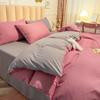 Sweet Blue Love Heart Printed Bedding Set For Girls Adults Children Bed Cover And Flat Sheet Pillowcases Soft Full Size 3/4pcs