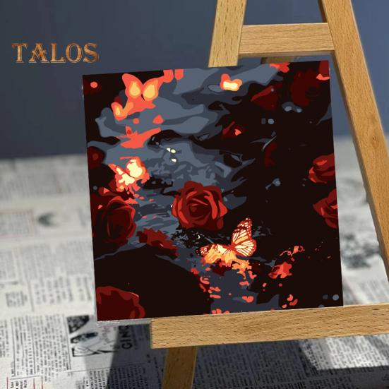 Malen nach Zahlen-Set für Erwachsene und Kinder, ungerahmt, Blumen, Acrylfarbe auf Leinwand, digitales Ölgemälde-Set zum Selbermachen für die Wanddekoration zu Hause