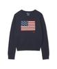 POLO RALPH LAUREN W Flag Cotton Crewneck Sweater - Navy