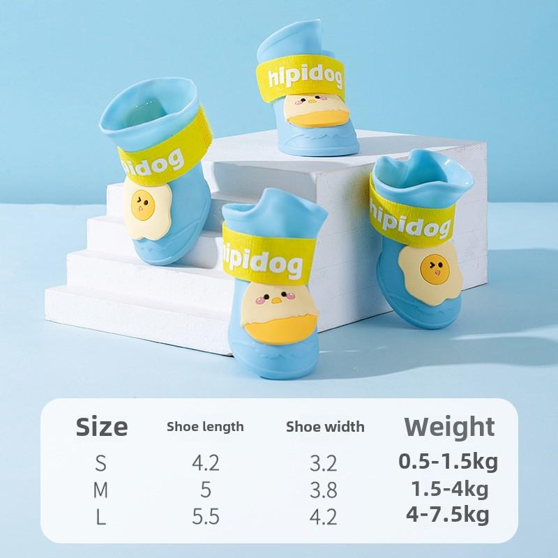 

Новые водонепроницаемые милые силиконовые дождевики для собак на прогулку с яйцом для средних и маленьких собак, износостойкие и нескользящие, для домашних животных в дождливые дни L