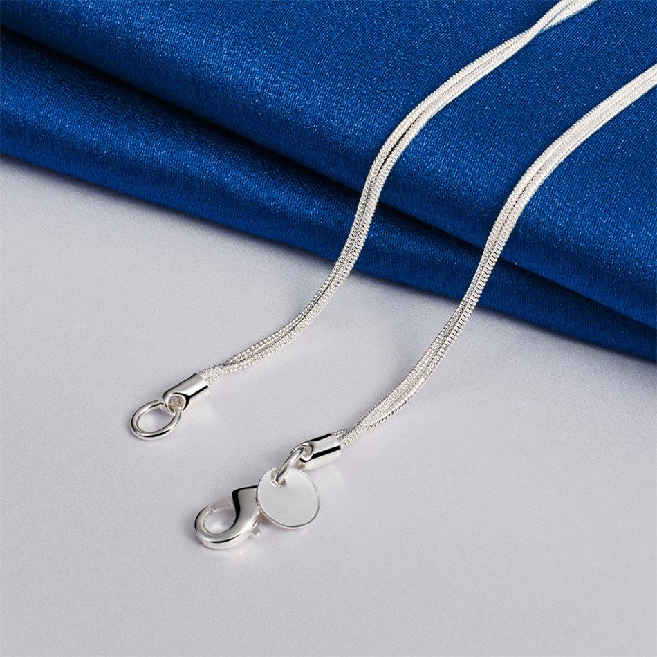 Elegant 925 Sterling Silver Exquisite Multi-Bead Pendant Snake Chain Necklace for Women Fashion Party Wedding Gift Jewelry