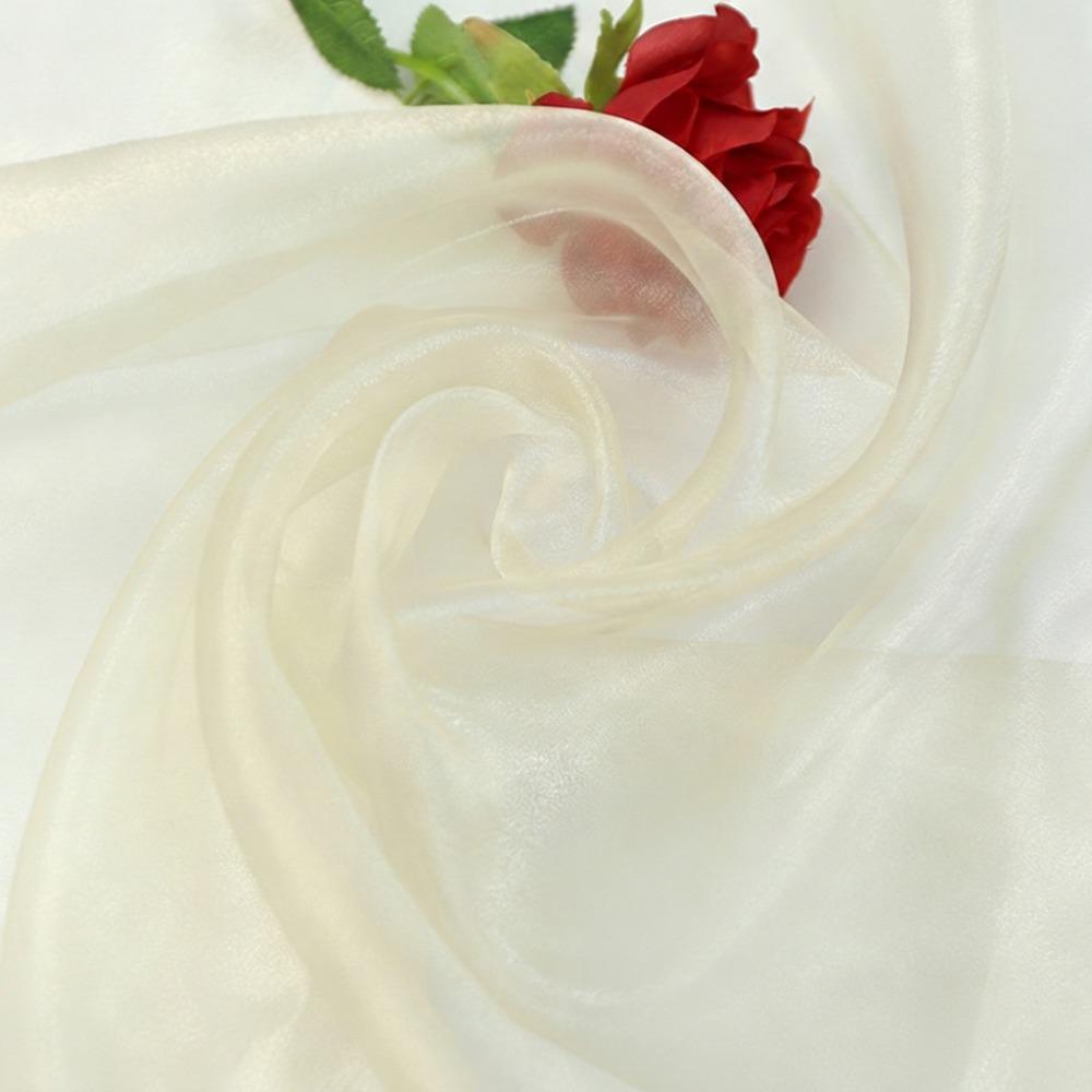 100X150cm Organza Mesh Fabric Colorful Lightweight Sheer Organza Fabric Glossy Smooth Tulle Gauze Fabric