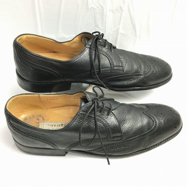 Gravati Vintage Made In Italy Wingtip Business Shoes Black Men's Size 11(USED)