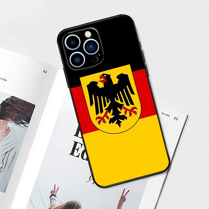 German Federal Eagle Phone Case, Black Red Gold Flag Designfor iPhone 17 16 15 14 13 12 11 Series Pro Max Plus