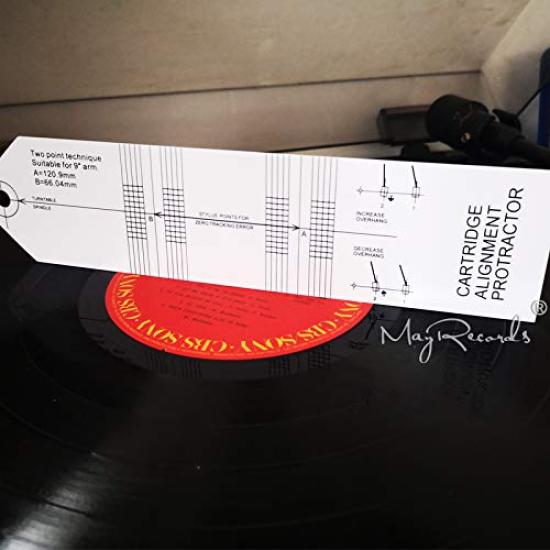 MayRecords Record LP Cartridge Calibration Distance Acrylic Gauge Protractor Overhang Adjustment Turntable Record Player Accessories (C)