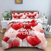 Love Heart Bedding Set Simple Plaid Duvet Cover 200x200 Pillowcase Single Double Queen King Nordic Couple Bed Cover Bedclothes