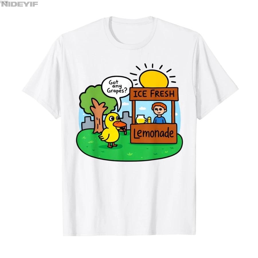 Ice Fresh Lemonade Got Any Grapes Duck Funny Gifts Meme Tshirt For Men Women 100 Cotton T Shirts Short Sleeve Tops 04271 S