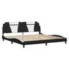 Viana Bed Frame Without Mattress Black and White 200x200 Cm Faux Leather