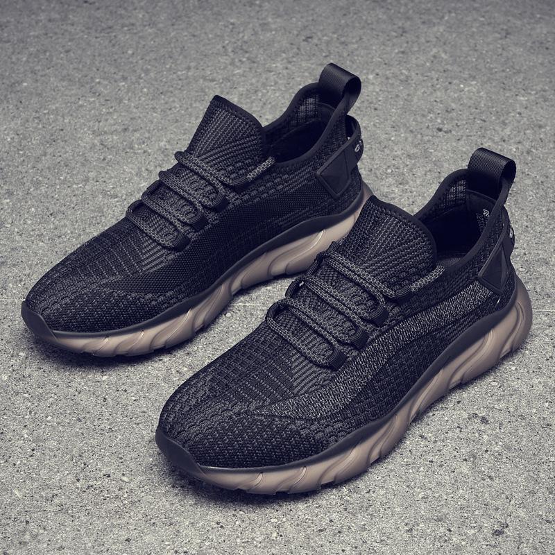 

Новая мужская обувь, дышащая и вязаная обувь кэжуал в корейском стиле, модная и универсальная ультралегкая спортивная обувь 44