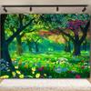 A polyester fiber spring flower garden background banner is suitable for Easter celebrations.