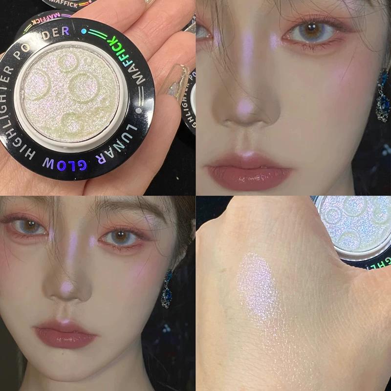 Planet Eyeshadow Metal Polarized Pearlescent Brightening Crystal Shining Highlight Crouching Silkworm Blue Purple Fashion Style Ins Eye Makeup