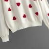 2023 Autumn/Winter Heart Pattern Plus Size Women's Knit Pullover Sweater