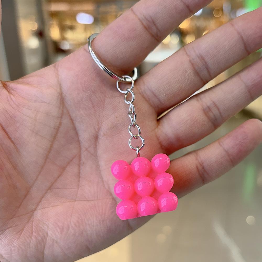 Simulation Square Candle Pendant Keychain Y2k Cartoon Bag Accessories For Women Couple Family Keychain Pendant