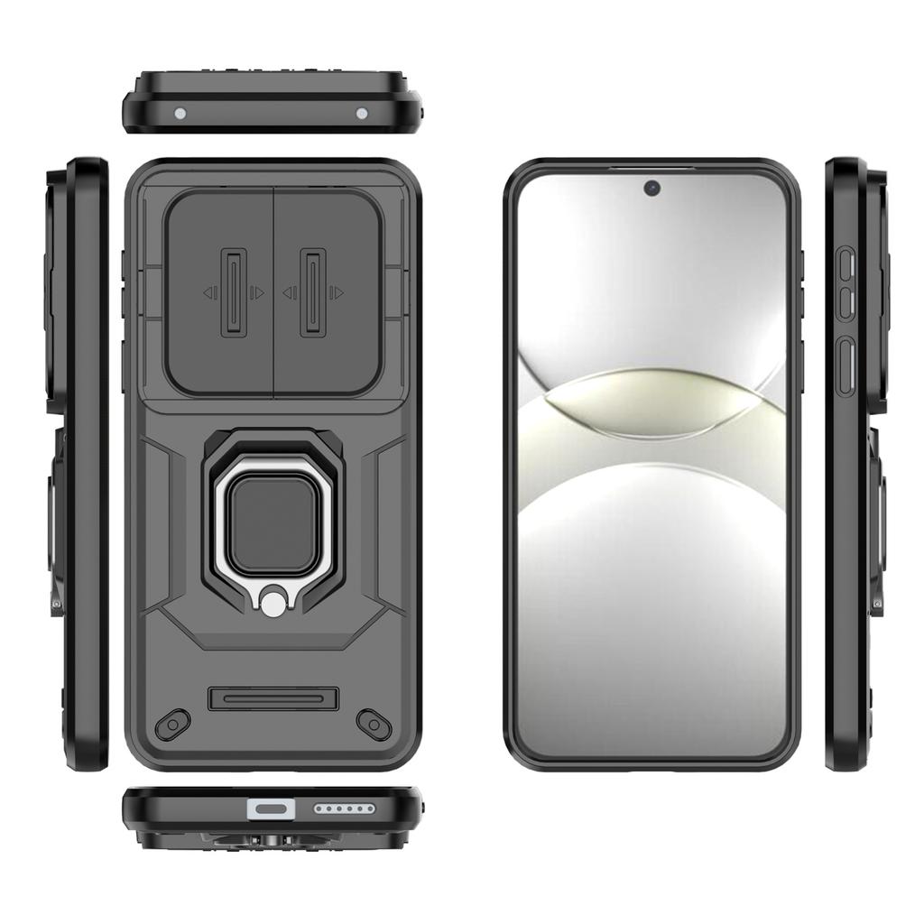For Huawei Mate 70 Case PC+TPU Kickstand Phone Protector with Lens Cover