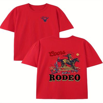 [T-shirt Cowboy Décontracté] T-shirt d'été décontracté à imprimé cowboy - T-shirts à manches courtes pour hommes