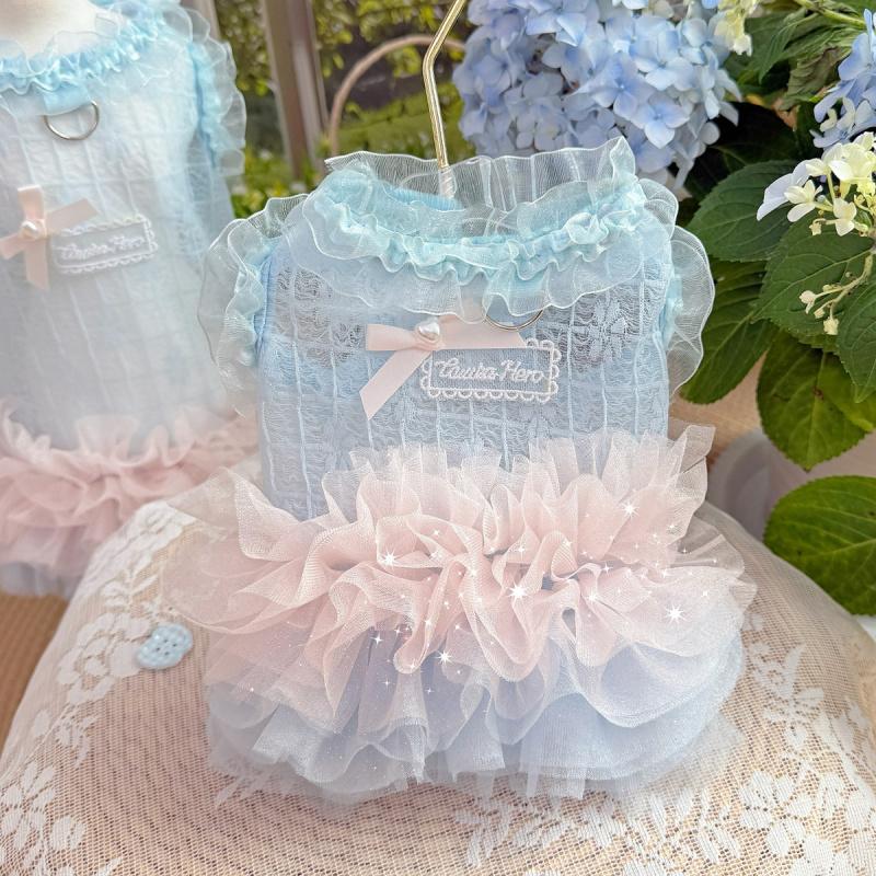 Fashion Chihuahua Pet Dress Gauze Skirt Small Pet Clothing Bichon Pomeranian Dog Fairy Dress Pet Cat Dog Clothes