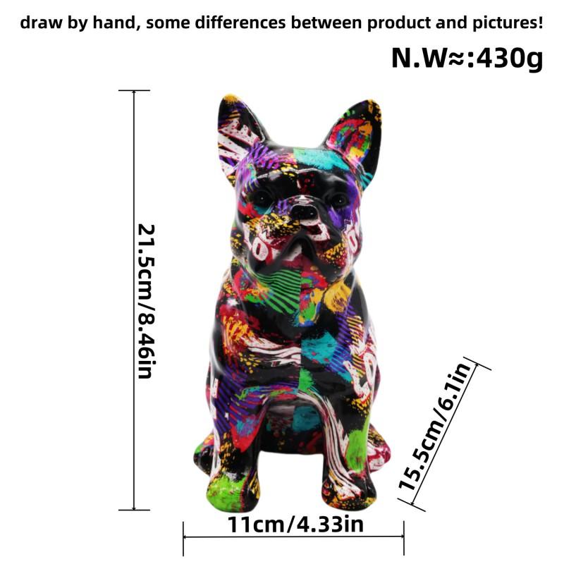 Large French Bulldog Resin Figurine Home Decor Living Room Entryway Desk Ornament Creative Sculpture