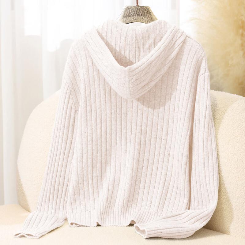 KAVON Merino Wool Thick Warm Hooded Knit Cardigan