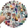 50pcs Beautiful Art Glass Bottle World Stickers Mushroom Forest Graffiti Stickers for DIY Luggage Laptop Motorcycle Bicycle S