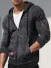 Men's Jacquard Knit Sports Hoodie Cardigan