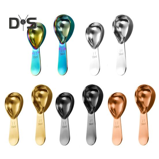 Coffee Scoop Stainless Steel Measuring Spoon 15/30ml Tablespoon for Ground Coffee Sugar Spices Short Handle Cooking Measurement Tool