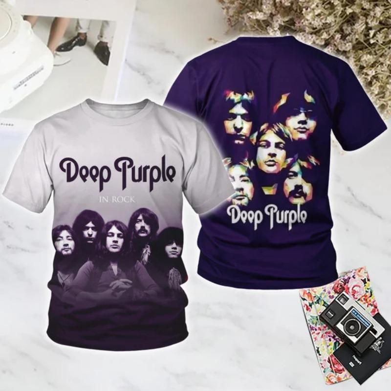 Camiseta de Rock Banda Deep Purple Camiseta con Estampado 3D Hombres Mujeres Moda Casual Camiseta de Manga Corta Camisetas para Niños Ropa de Verano para Hombres