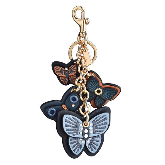 Keychain Pendant Imitation Butterfly Leather Chain with Texture Key Universal Lobster Clasp
