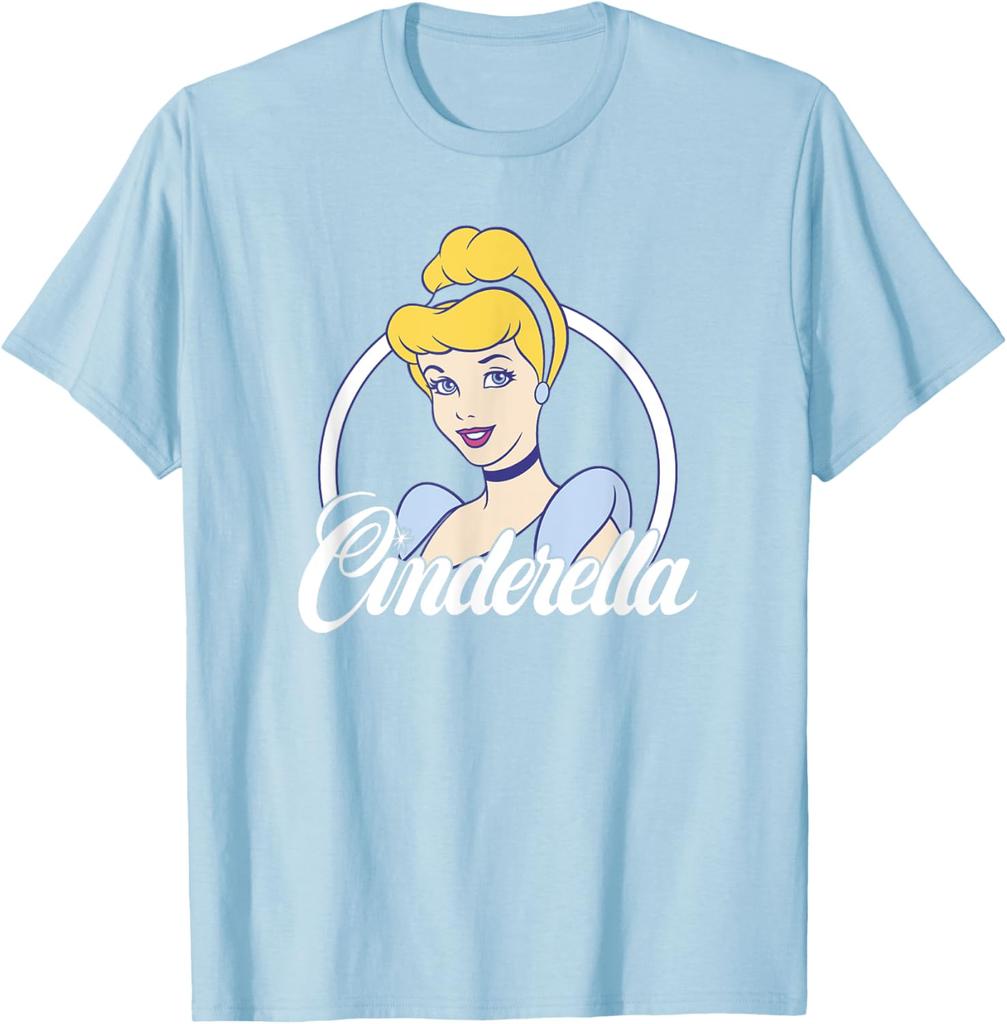 T-shirt Classica da Principessa Disney Cenerentola, Moda Casual, S-4XL, Quattro Stagioni