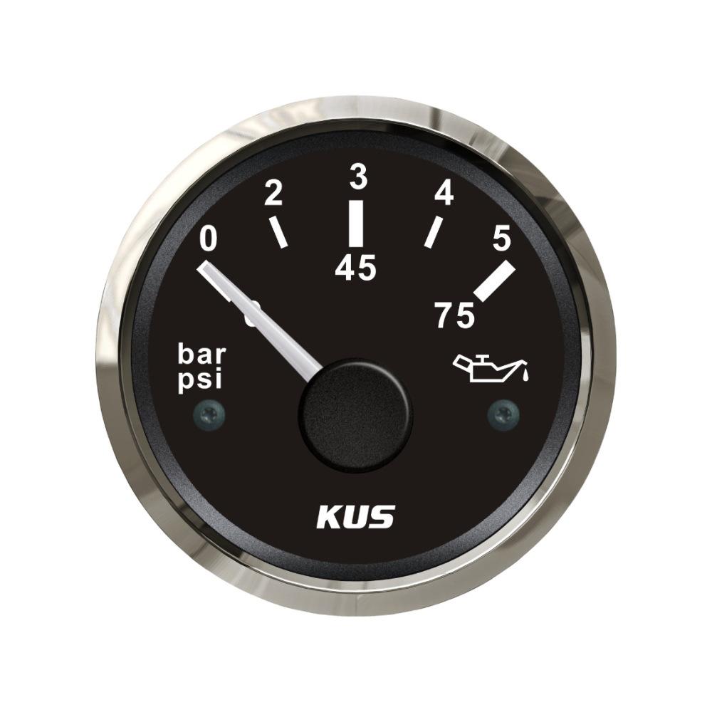 Instrument Car Oil Pressure Gauge 5bar 10bar 52mm Ship Car RV Universal Model with Night Light