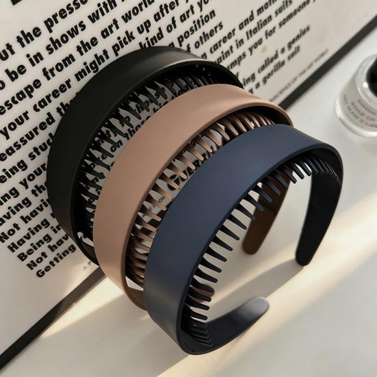 Women Headband Extra-Wide Anti-Slip Teeth Plastic Hair Hoop Strong Fixation Hairband Washing Face Hair Accessory