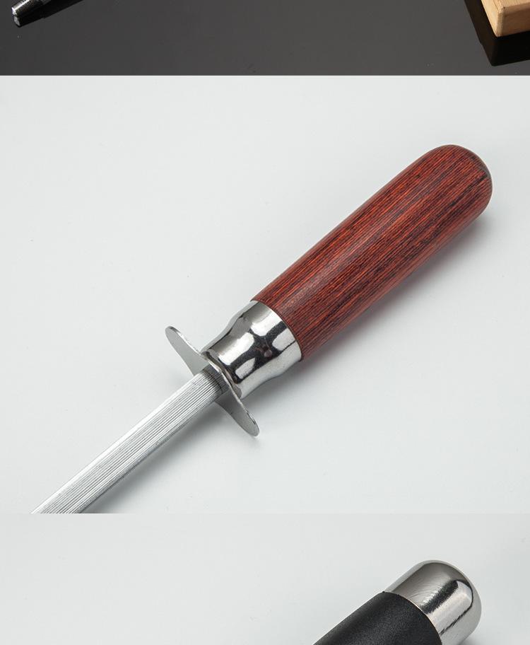 Stainless Steel Knife Sharpening Steel with Handle - Kitchen Tool for Blade Maintenance