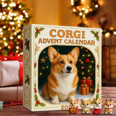 Corgi Vánoční adventní kalendář 2025 24denní odpočítávací kalendář Akrylové ozdoby s motivem Corgi Sváteční dárky pro milovníky psů