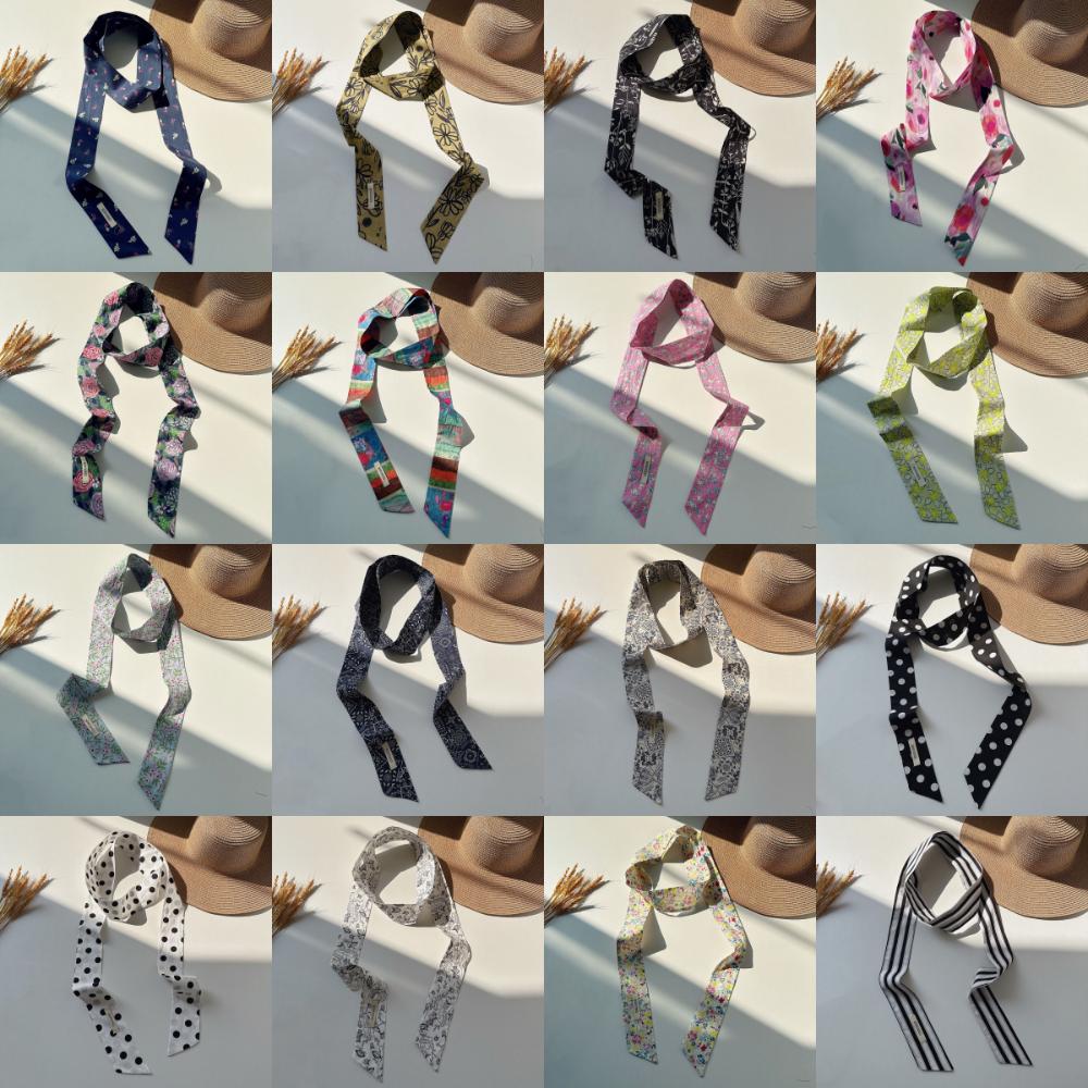 Flower Field Oil Painting Scarf Cotton Extended Long Ribbon Neckerchief Scarf Headband  Women