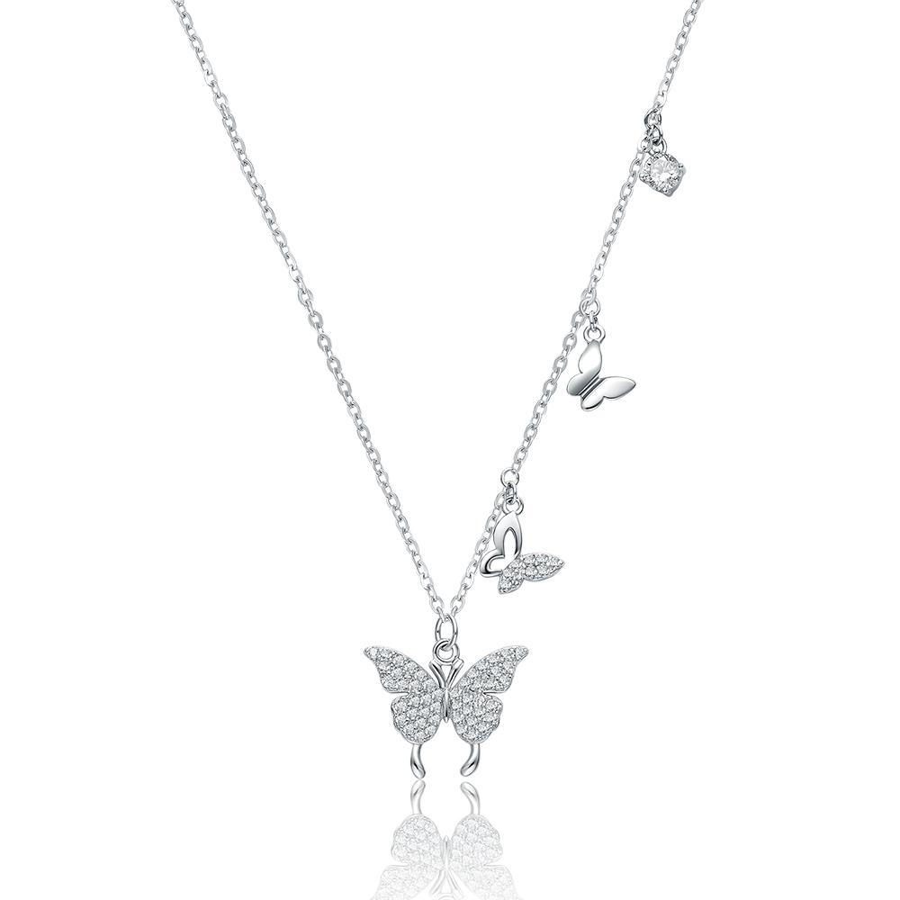 Julius1 Jsp-0032 Silver925 Cubic Zirconia Butterfly Necklace
