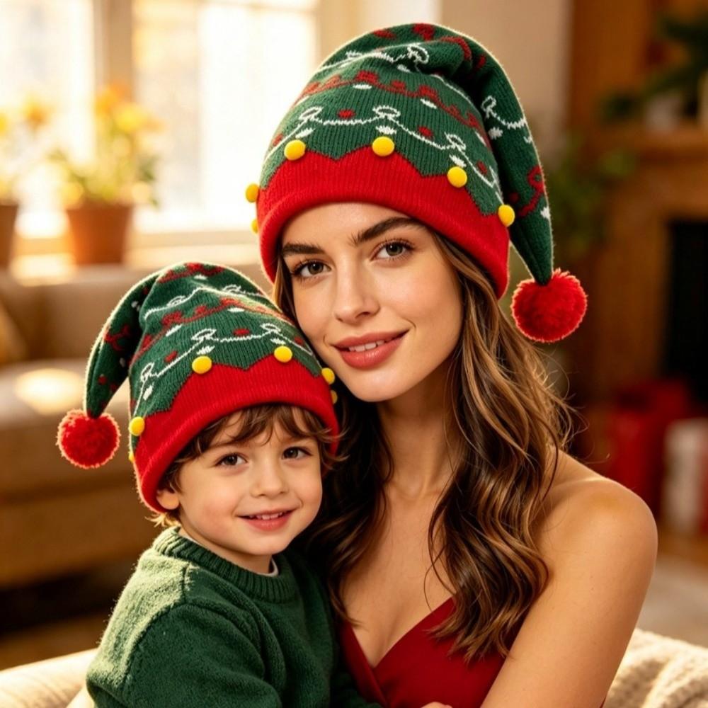 Jacquard Knitted Wool Cap Warm Christmas Knitting Hat Fashion Christmas Hat Children