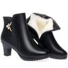 fashion Autumn Winter New High-heeled Short Boots Women's Thick-heeled Ankle Boots High Heel Shoes Warm Plush Snow Boots Women Shoes
