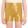 Pantaloncini Corti Metallizzati Lucidi con Elastico in Vita per Ragazze, da Palco, Competizione, Danza