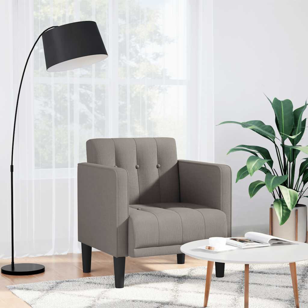 Armchair with Armrests Taupe 53 cm Fabric