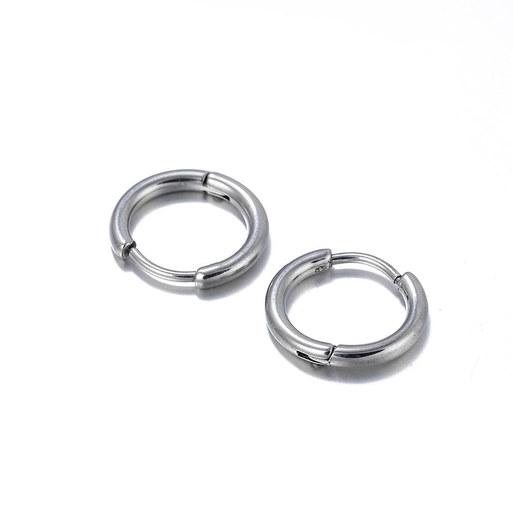 10 Peças/Lote Aço Inoxidável Argola Círculo Brinco Cor Dourada Redondo Geométrico Brincos Zircônia Achados para Brinco DIY Zircônia Fabricação