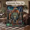 Wildlife Animals Theme Throw Blanket Custom Name Text Personalized Blanket Soft Cozy Blanket for Home Sofa Bed