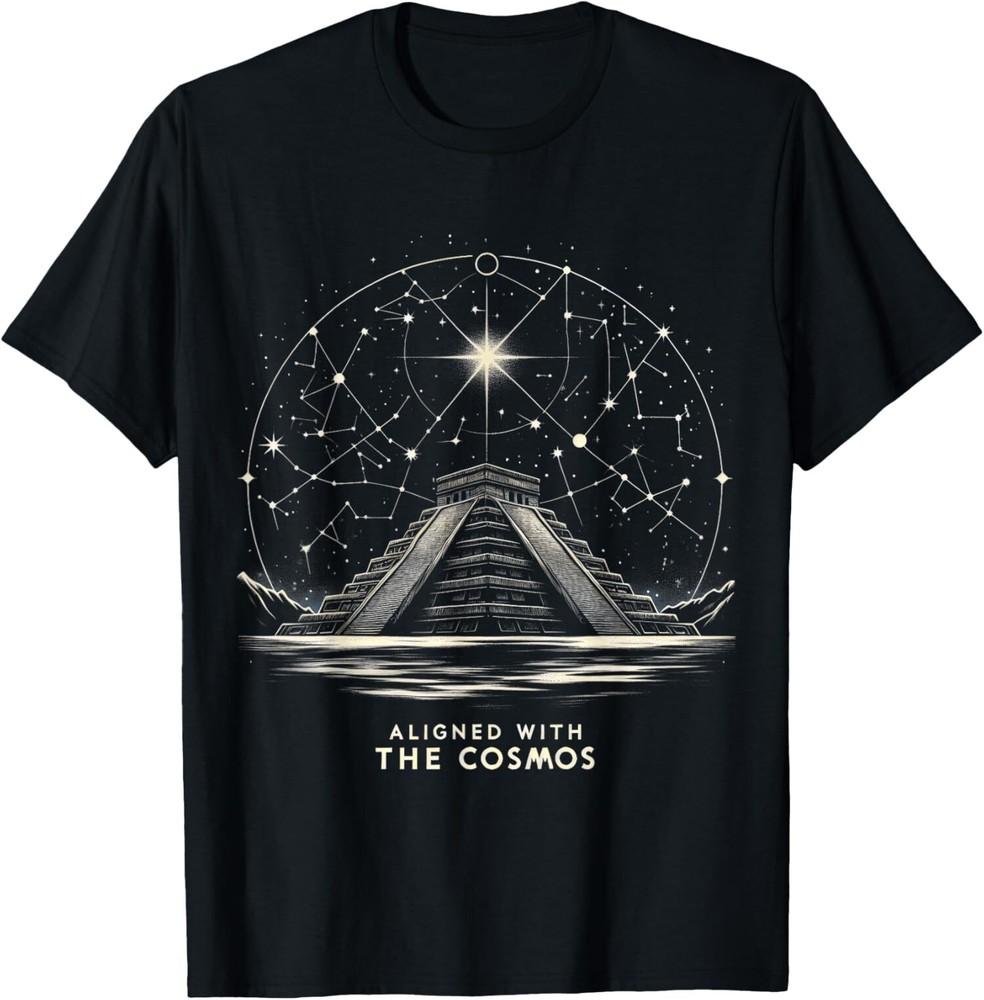NEW LIMITED Aztec Pyramid Temple Star Gazing Tee - Aztec Astronomy T-Shirt S-5XL Unisex T-Shirt XXXXL