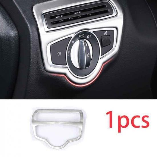 2016- Silver Steel Headlight Switch Control Frame Fit For Benz GLC X253 Trim
