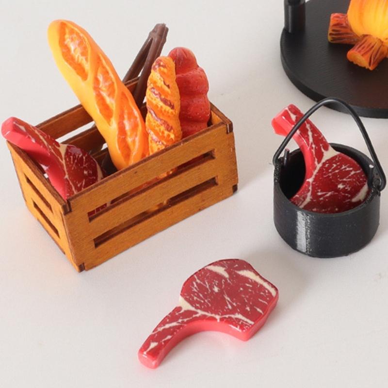 Realistic Miniature Firewood Steak For 1/12 Scale Dollhouses Camping Scenes Camping DIY Landscape Decors Accessory