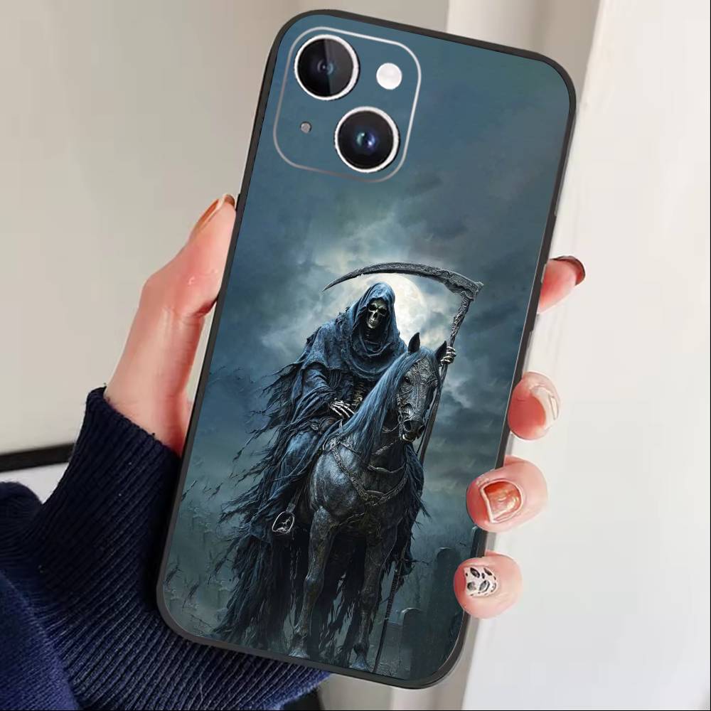 Anti-war F-Four Horsemen Apocalypse Phone Case For iPhone 17 16 15 14 13 12 Max Plus Silicone Black Cover