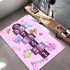 Princess Hopscotch Rug with Butterflies Design Non-slip Rug Suitable for Living Room and Bedroom Sofas
