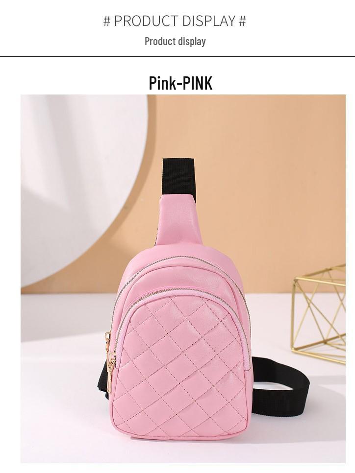 2026 Women's Textured PU Chest Bag: Fashion Diamond Lattice with Wide Shoulder Strap for Casual Wear