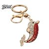 Women Dolphin Keychain Bling Rhinestone Keychain  Zinc Alloy Car Key Ring  Ocean Theme Sea Animal Pendant for Backpacks Handbag Decoration