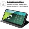 Coque - E.F.Connection - pour Xiaomi Redmi Note 13 Pro 5G - Antichoc - Cuir PU - Porte-cartes - avec 2 Verres Trempés